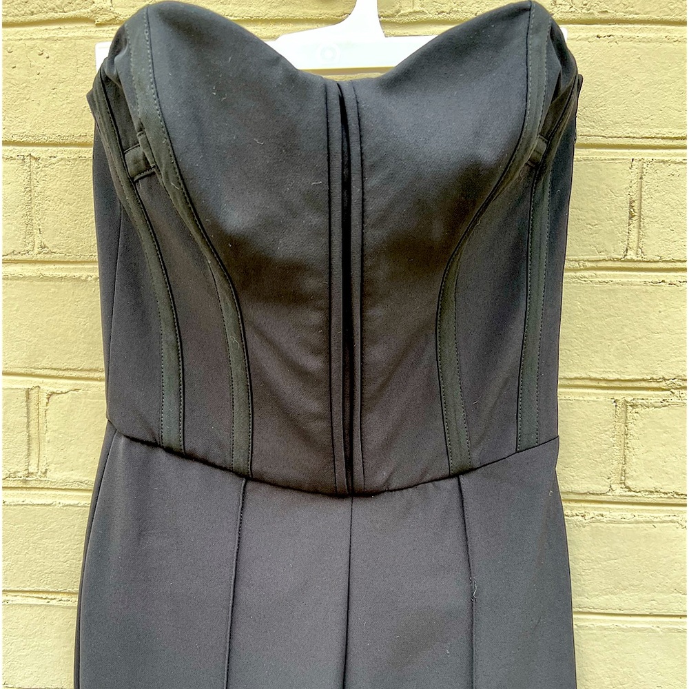 Veronica Beard Size 2 Black Bustier Cigarette Pant  Jumpsuit
